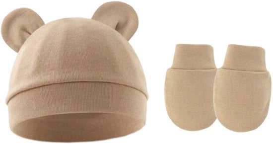 Set di berretti per bambini unisex, berretto di lana morbida per neonati e bambini in età prescolare, colore khaki.