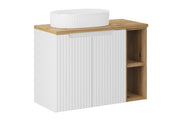 Set mobili bagno 80 cm con piano e lavabo da appoggio Beyond Nova White 80 cm