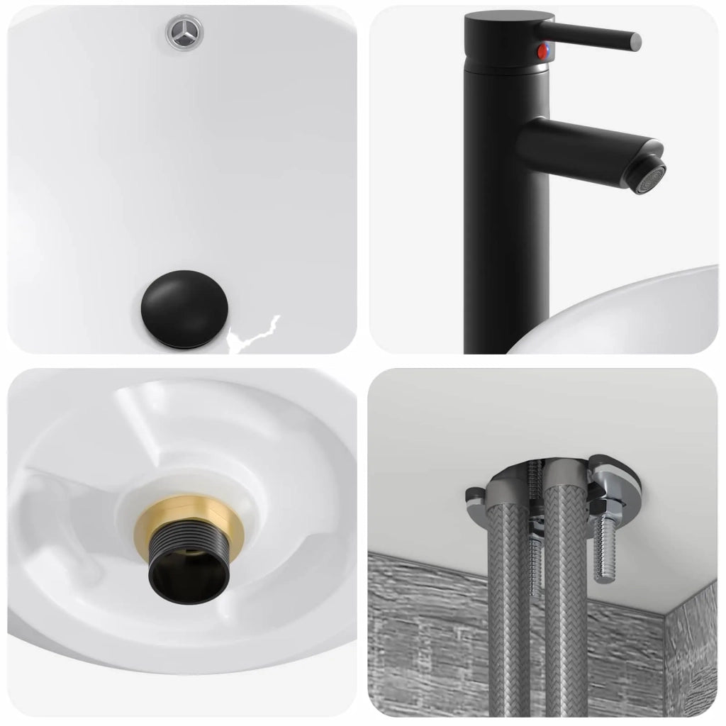 Set di mobili per il bagno 4 pz Sonoma grigio 3407468