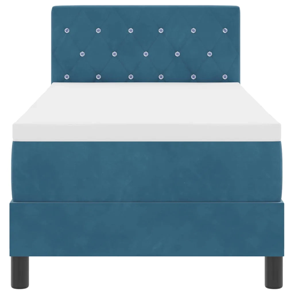 Letto a molle con materasso Blu Scuro 80 x 200 cm Velluto 3339072