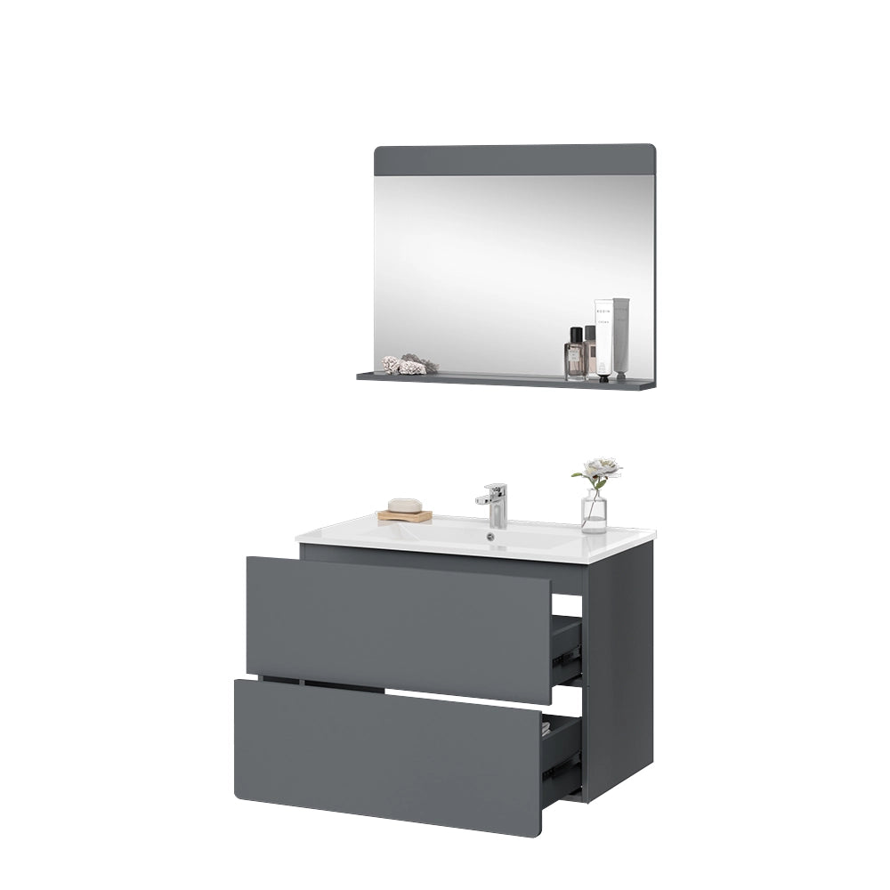 Vicco Set mobili bagno Grigio 3 parti