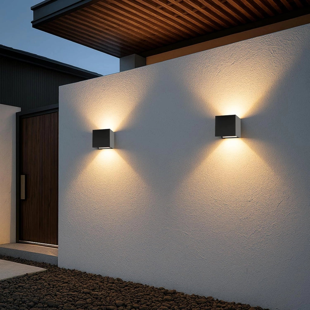 ZMH 4 Appliques LED da Muro Est Int Nere Up Down IP65 per Casa Scale