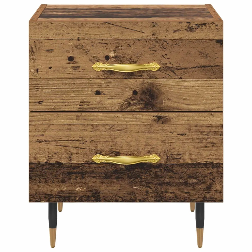 Set di 2 Comodini | Armadio da Notte | Mobiletto da notte Legno vecchio 40 x 35 x 47,5 cm
