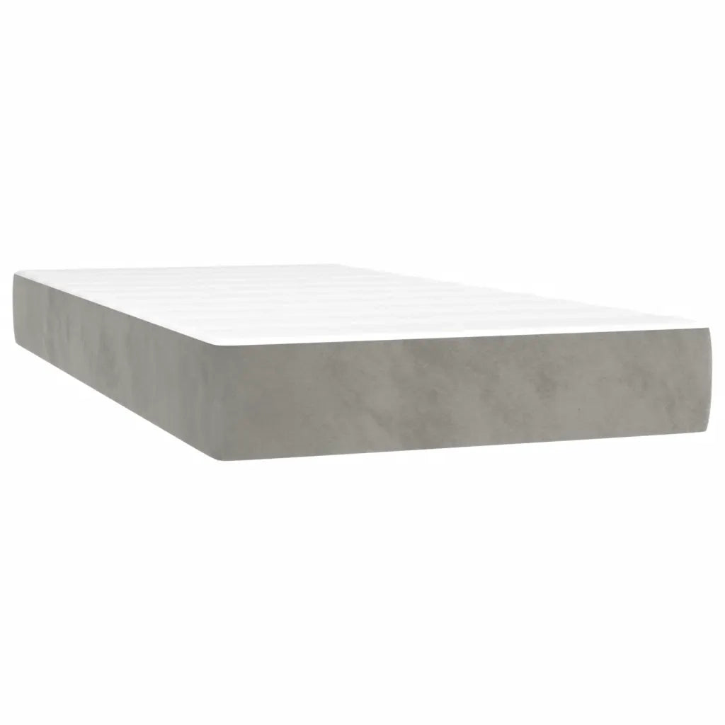 Letto a Molle Materasso e LED Grigio Chiaro 200x200 cm Velluto 3139643