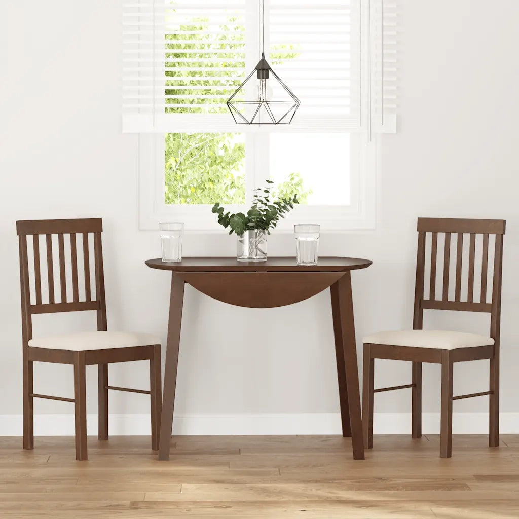 Sedie da Pranzo con Cuscini 2pz Marrone Legno Massello di Hevea 4102425