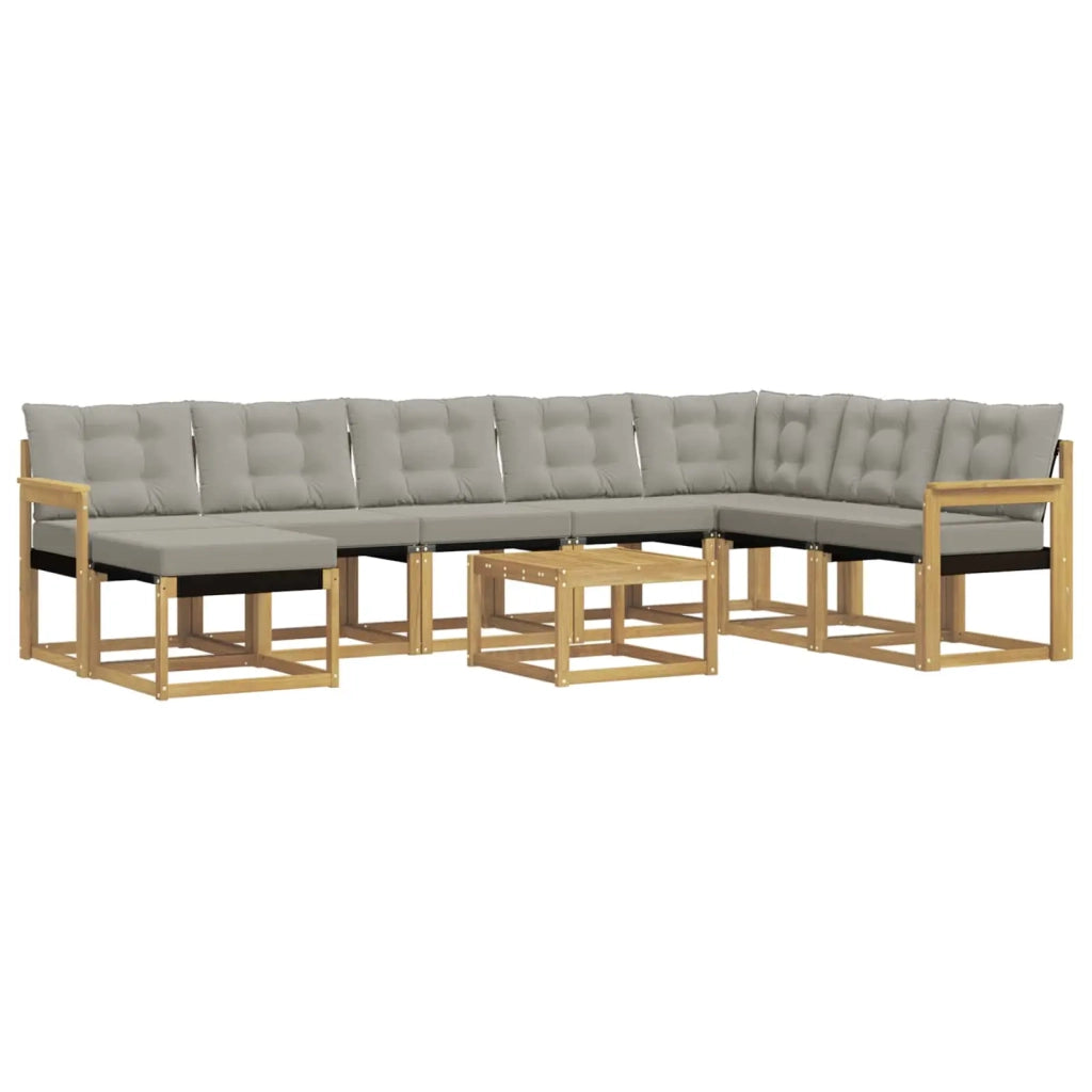 Set di divani da esterno 9 pcs Bianco e Grigio Chiaro 3389781
