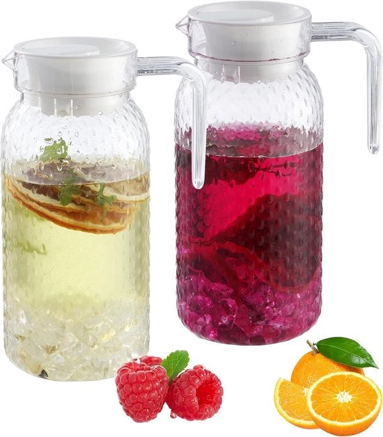 Caraffe da acqua - 1 litro - trasparente - plastica - 2 pezzi