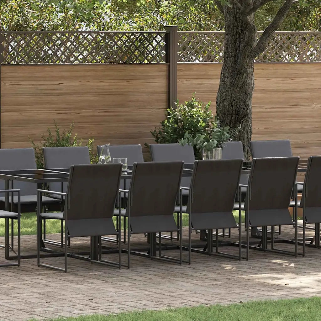 Set da Pranzo per Giardino 17 pcs Nero Acciaio 3335872