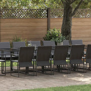 Set da Pranzo per Giardino 17 pcs Nero Acciaio 3335872