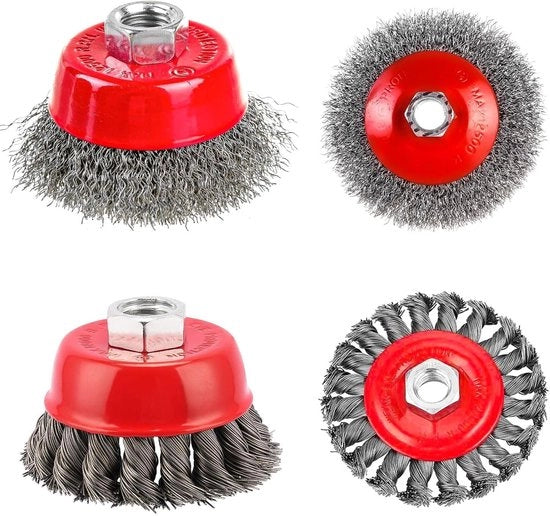 Set di spazzole a filo per sega a nastro - 4 pezzi - 75mm/100mm