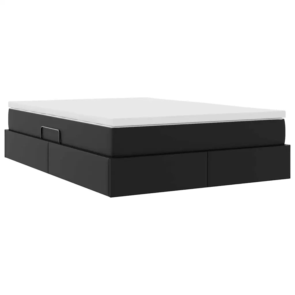 Letto con contenitore e materasso Nero 140 x 190 cm 3370162
