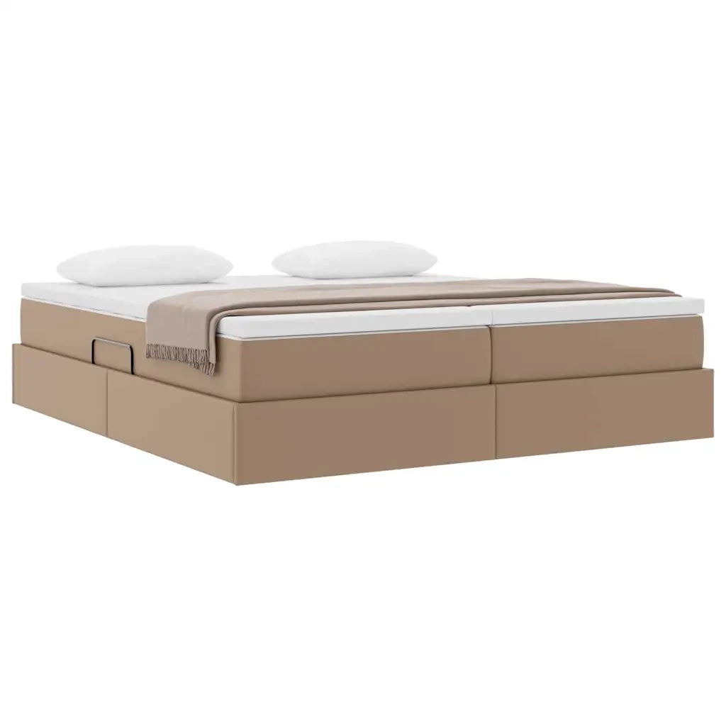 Letto con contenitore e materasso Cappuccino 200 x 200 cm 3370348
