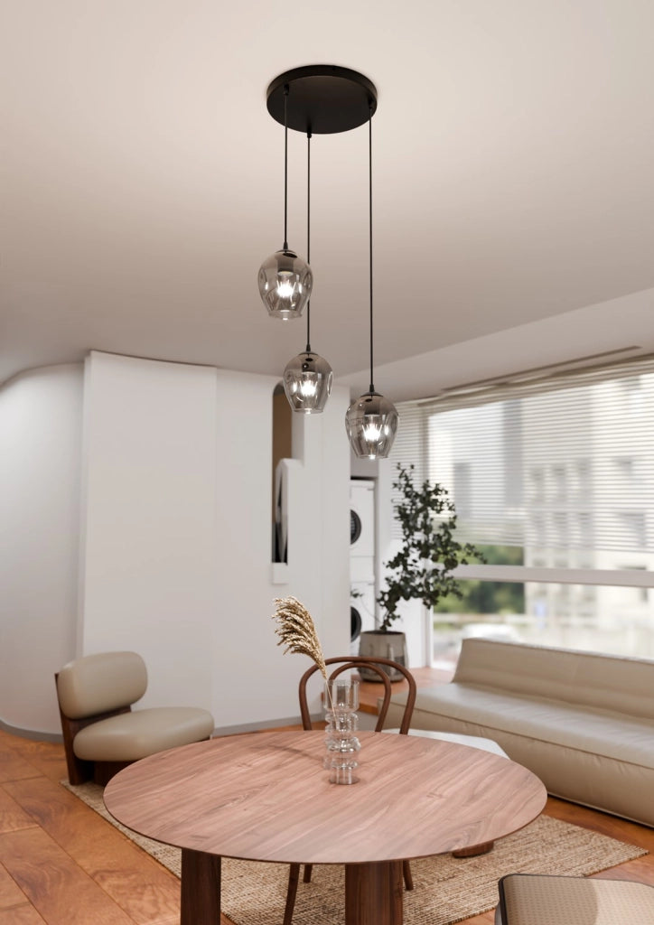 Lampadario Emibig Istar Premium 3xE27 in nero grafite