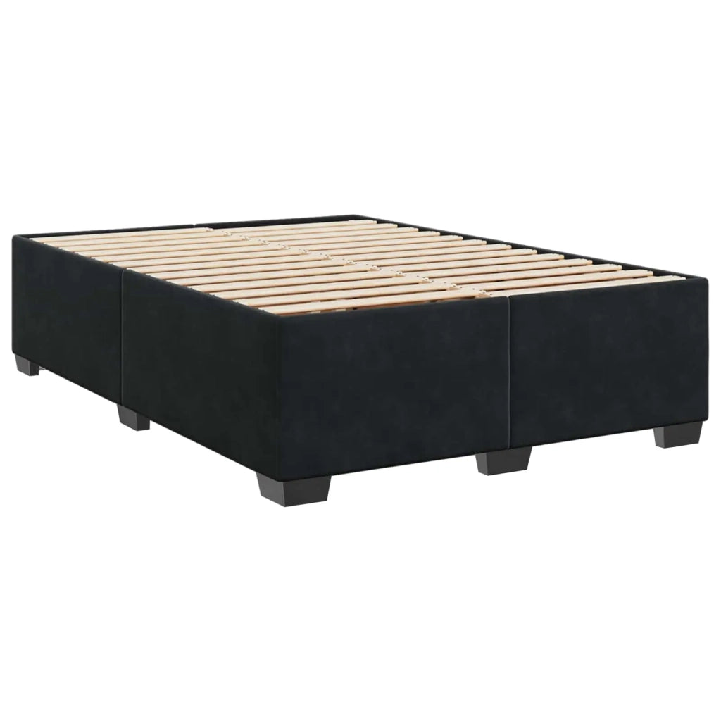 Letto box spring con materasso Nero 140 x 190 cm Velluto 3450712