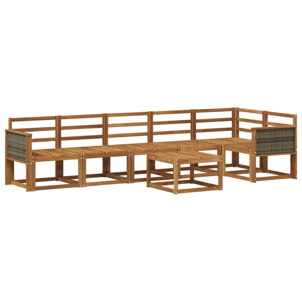 Set di divani da esterno 7 pcs Naturale