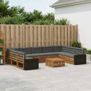 Set di divani da esterno 10 pcs Naturale e Antracite 3383875