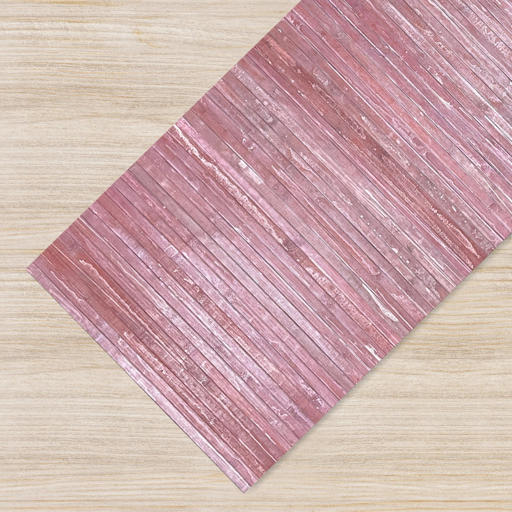 Tappeto Passatoia In Vero Bamboo Tappeto Cucina Ingresso In Legno Antiscivolo Aderente Lavabile E Antimacchia Tagliabile  - Mirtillo - 50x150 cm