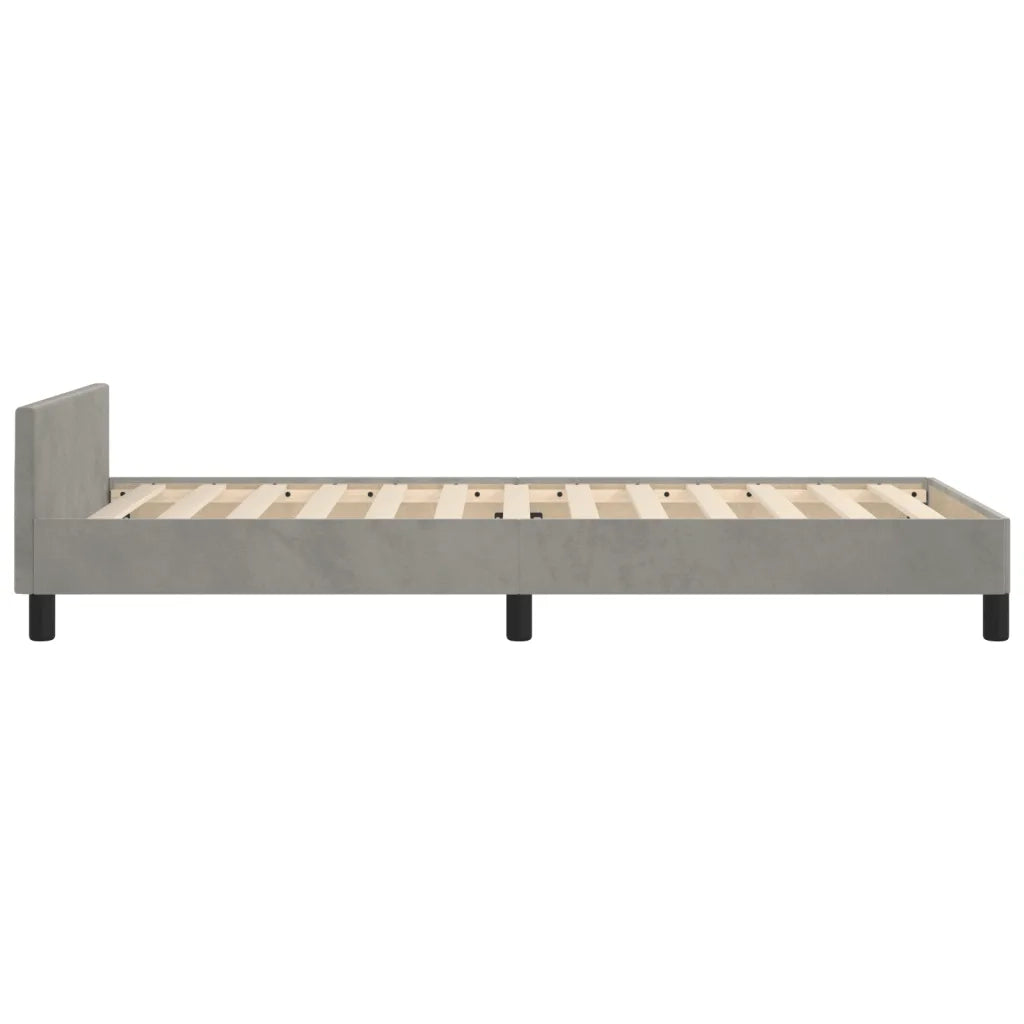 Giroletto senza Materasso Grigio Chiaro 90x190 cm Velluto 3125727