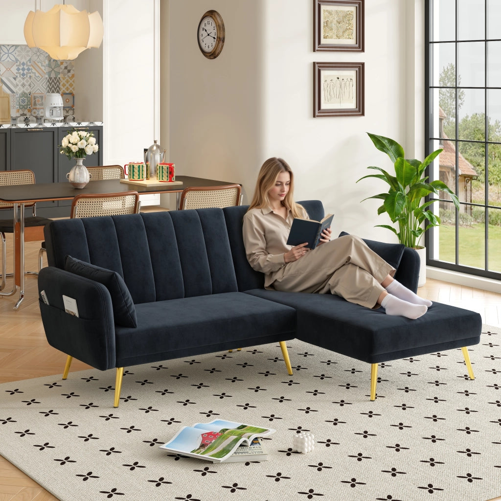 Divano letto angolare moderno - Zephmum - L-forma, funzione relax