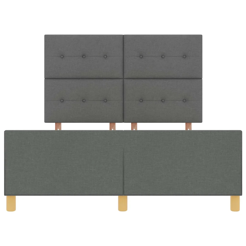 Struttura del letto Grigio scuro 160 x 200 cm Tessuto