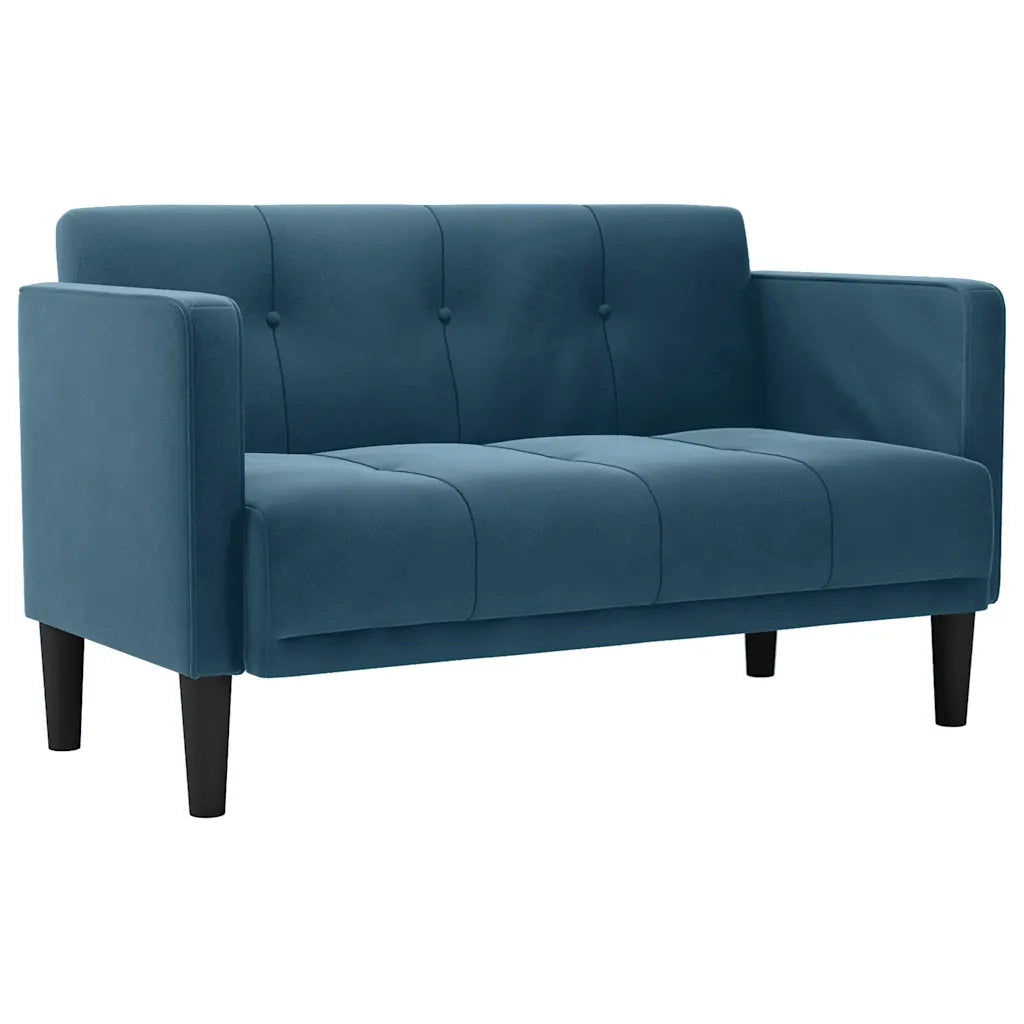 Divano Divanetto-Sofa Blu 111 cm in Velluto
