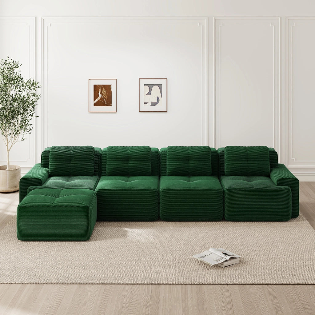 Divano modulare senza ossa - Zephmum- 4 posti verde corduroy