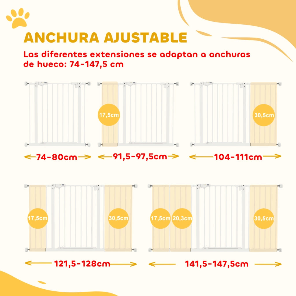 Barriera di Sicurezza Estensibile ¨C Minimal ¨C Bianco 74-147,5x76,2 cm