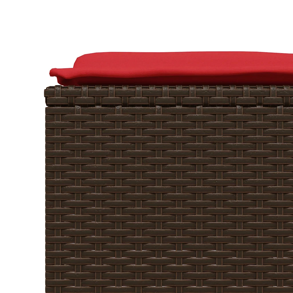 Sgabelli da giardino con Cuscini 4 pz in Polyrattan Marrone 368368