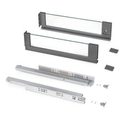 Cassetto esterno Vertex 40 kg con laterale in vetro 178 mm di altezza, 450 mm di profondità, Acciaio, Alluminio e Vet..