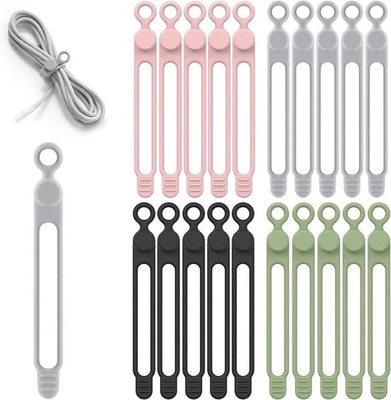 Cavi elettrici silicone riciclabili - 20 pezzi (4 colori)