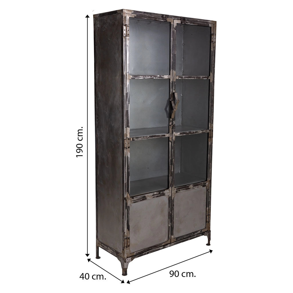 Vetrina in metallo nero 90x40x190h