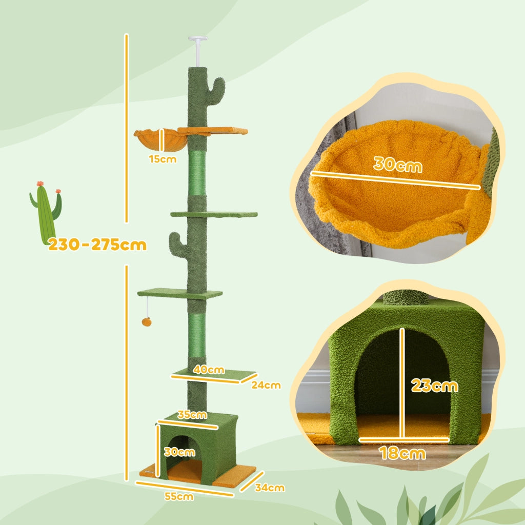 Albero tiragraffi per gatti ¨C Minimal ¨C Verde 230-275 cm