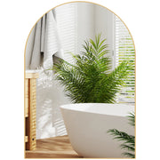 Specchio da Bagno con Cornice in Alluminio ¨C Minimal ¨C Oro 50x70 cm