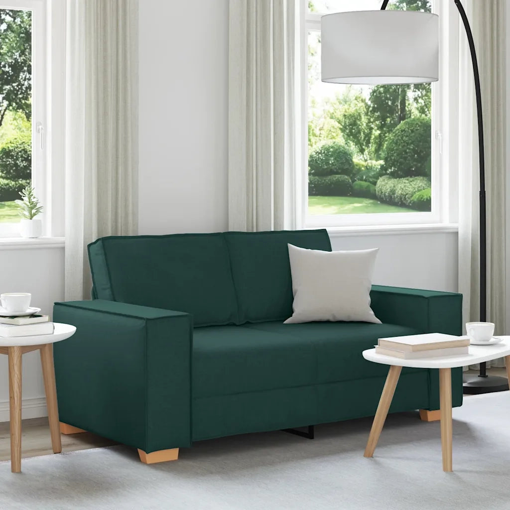 Divano a 2 posti Verde scuro 160x78x84 cm in tessuto 4104975