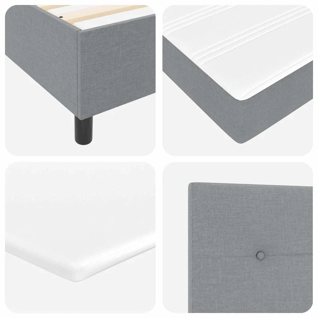 Letto a molle con materasso Grigio chiaro 160 x 200 cm Tessuto 3339399