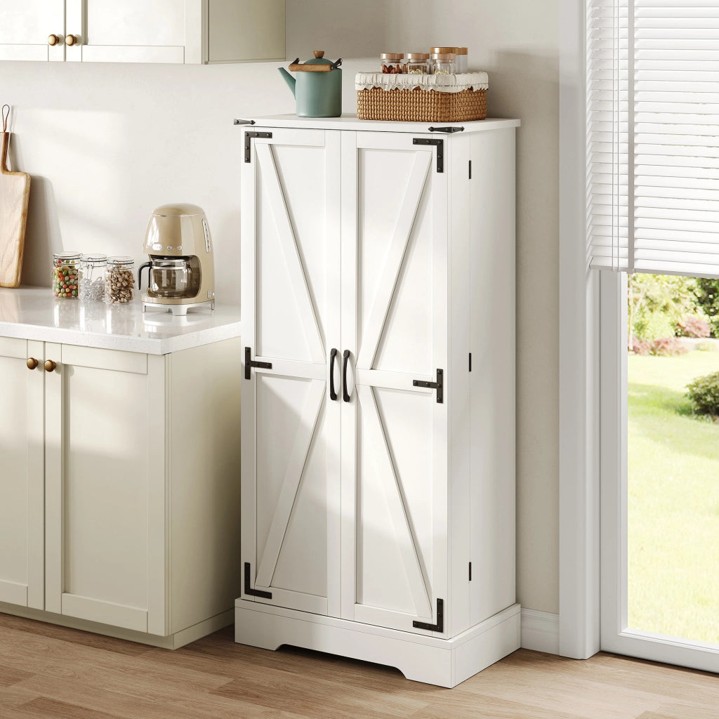 Credenza da Cucina con Ante e Ripiani ¨C MINIMAL ¨C Bianco, 128.5 cm