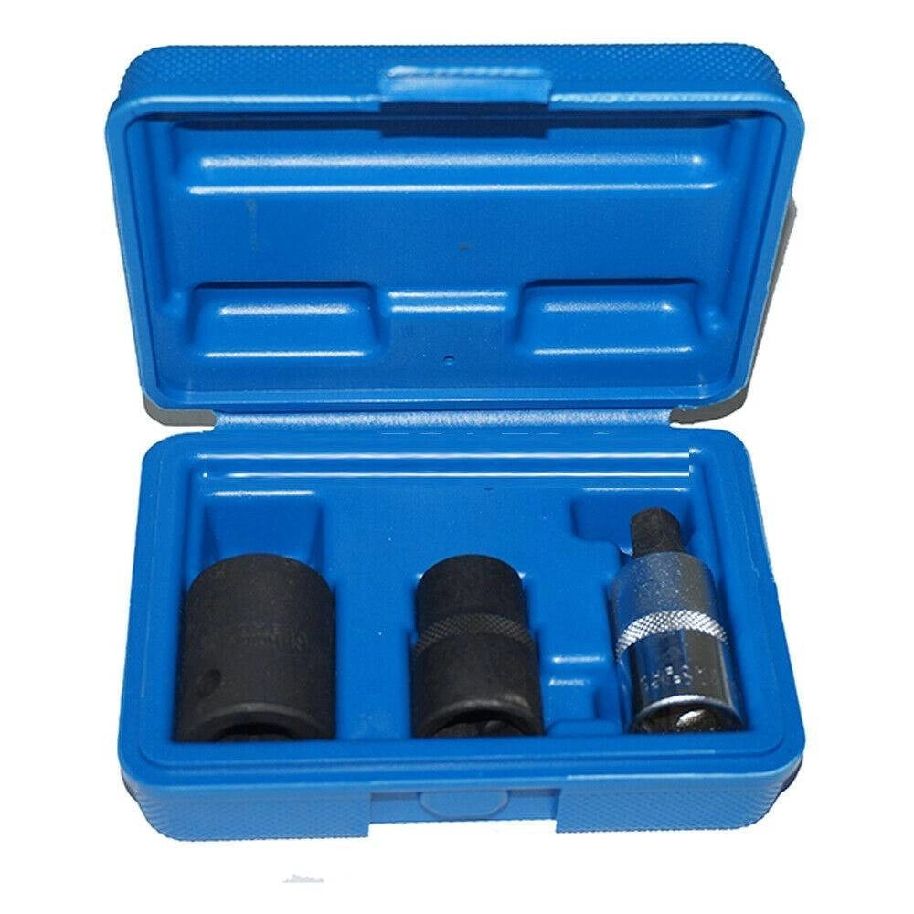 Trade Shop - Set 3 Pz Bussole Pentagonali Rinforzate 3 Pezzi Per Pinza Freni Auto 1/2" -