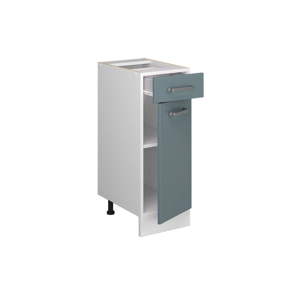 Mobiletto base per cucina R-Line Grigio-blu/Bianco 30 cm, PL Rovere Vicco