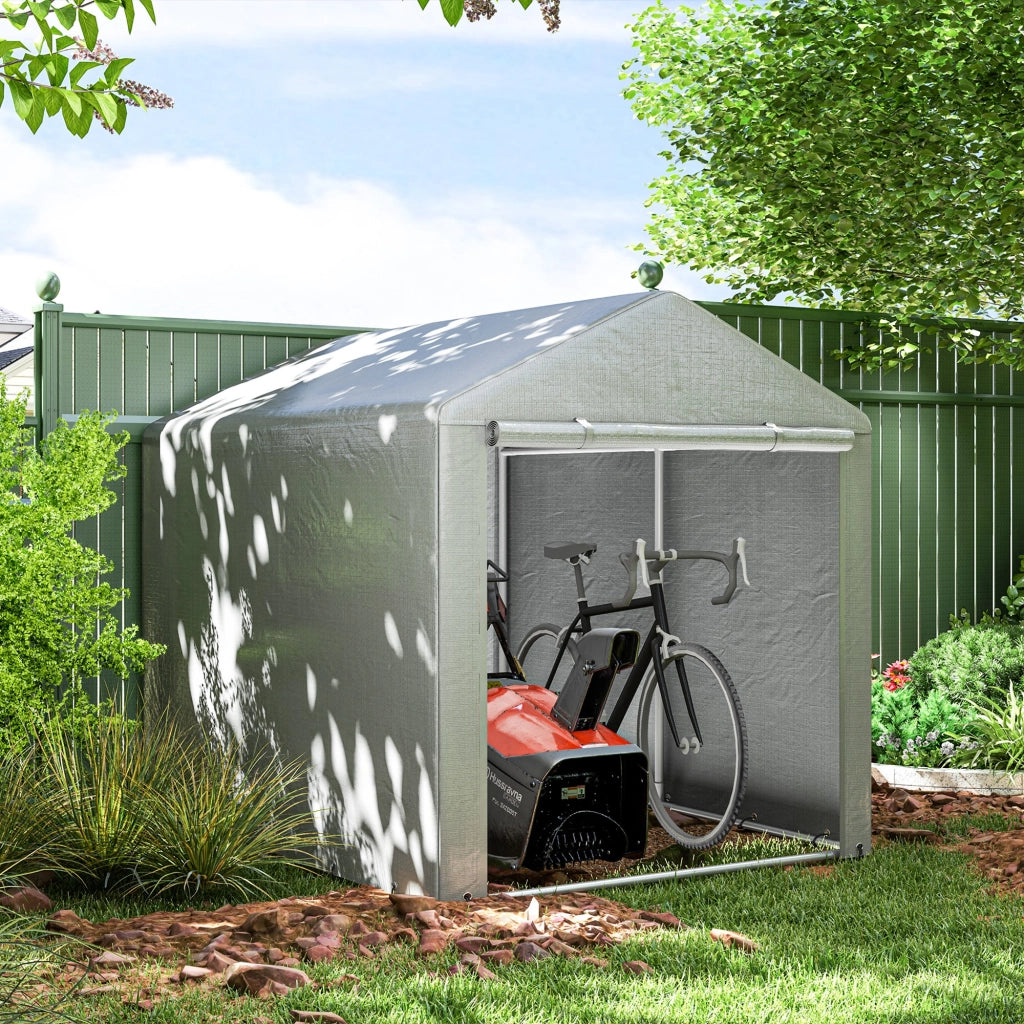 Capanno Porta Attrezzi e Tenda Garage per Bici e Moto ¨C zephmum ¨C 1.6x2m, Grigio Chiaro
