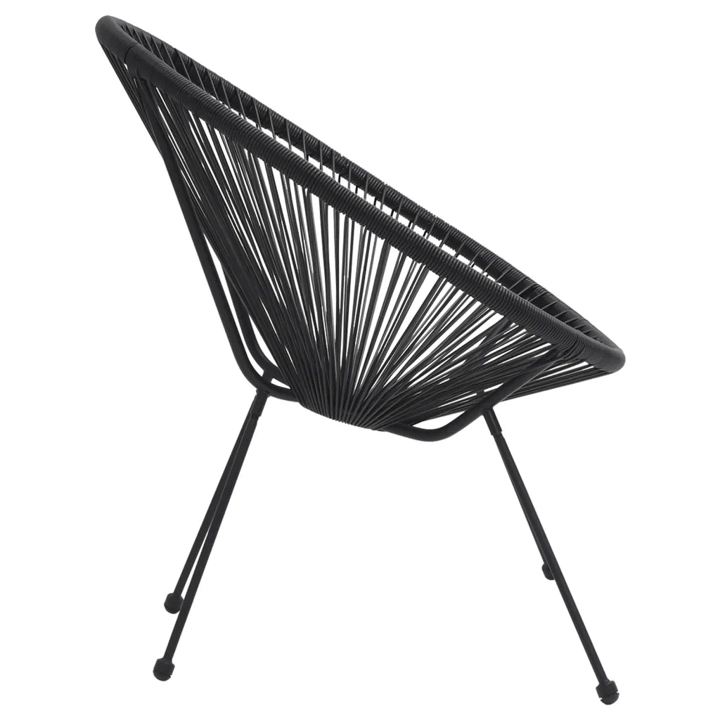 Set da Pranzo per Giardino 5 pz | Set Salotto da Giardino in Rattan PVC Nero