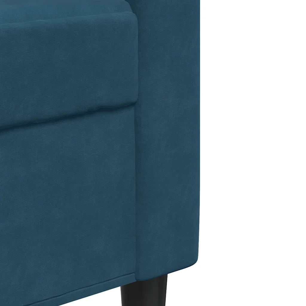 Set di Divani 3 pz con Cuscini e Rinforzi Blu in Velluto 3278430