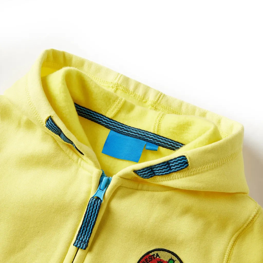 Felpa con Cappuccio e Cerniera per Bambini Giallo Chiaro 92 15121