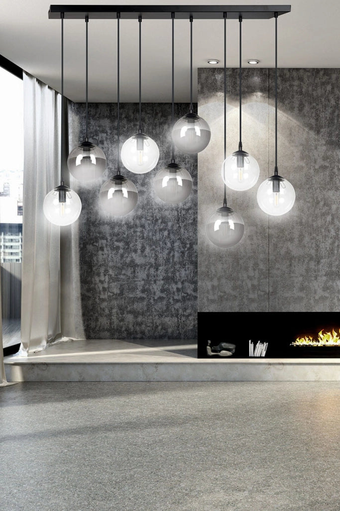 Lampadario Emibig COSMO 9 luci E14 nero multicolor