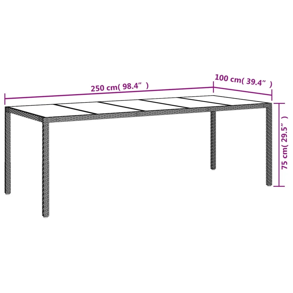 Set da Pranzo da Giardino 9 pz con Cuscini Polyrattan e Vetro 3278737