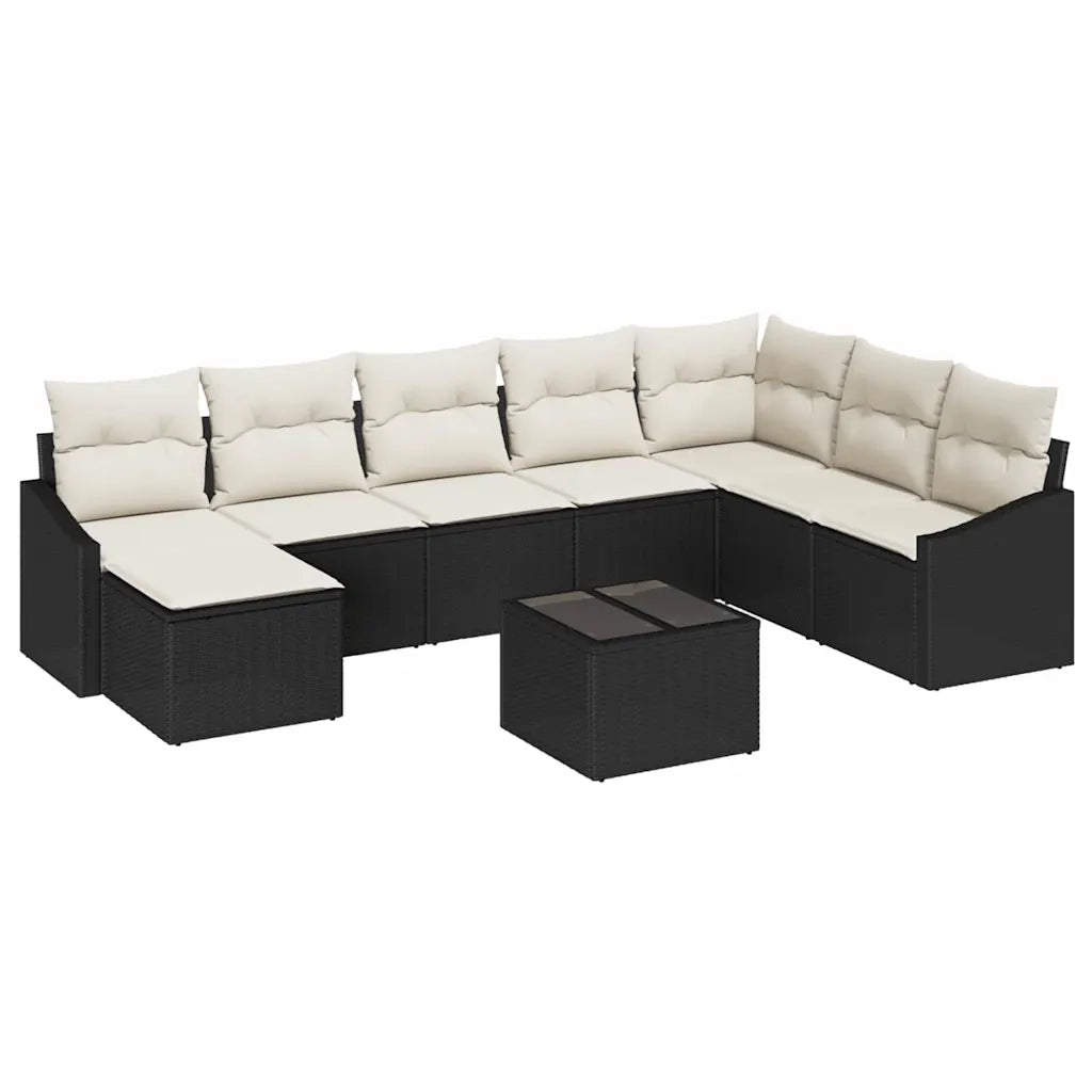 Set Divano da Giardino 8 pcs Marrone e Crema polyrattan 3355516