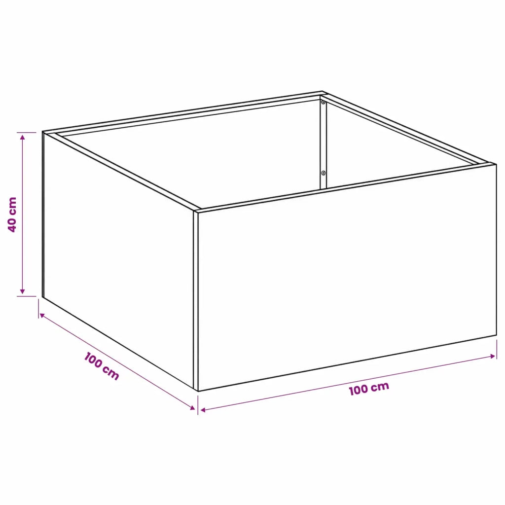 Vaso da giardino 2 pz Nero 100 x 100 x 40 cm 8005121