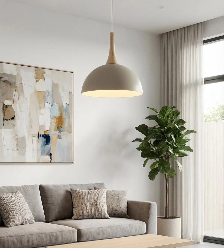 Lampada a sospensione NAUTICA beige legno GX53 Emibig
