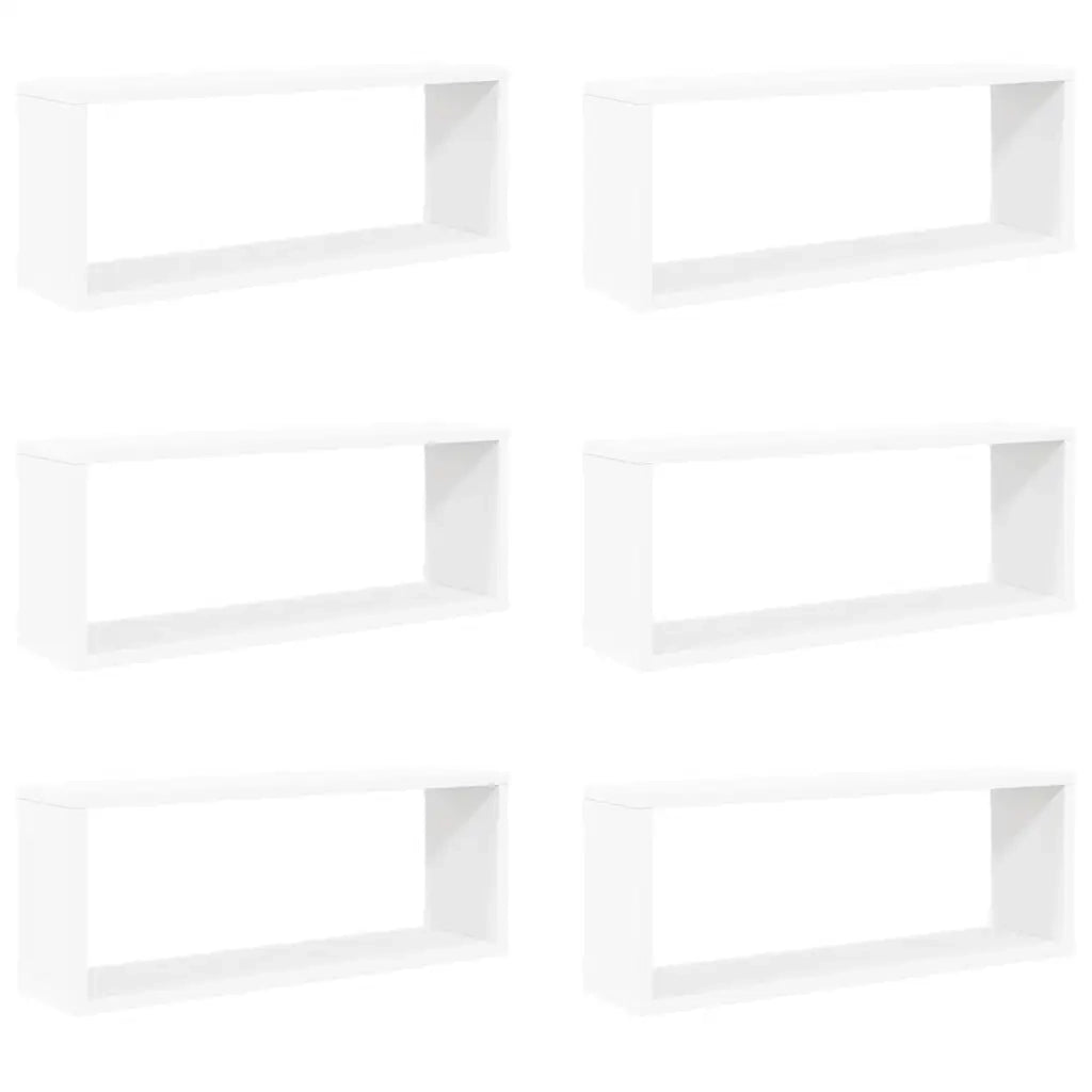 Mensole Parete a Cubo 6pz Bianche 60x15x23 cm Legno Multistrato 807135