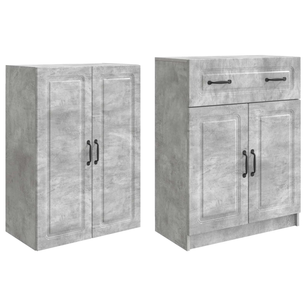 Set di armadi 2 pz Grigio Cemento Legno ingegnerizzato 3416991