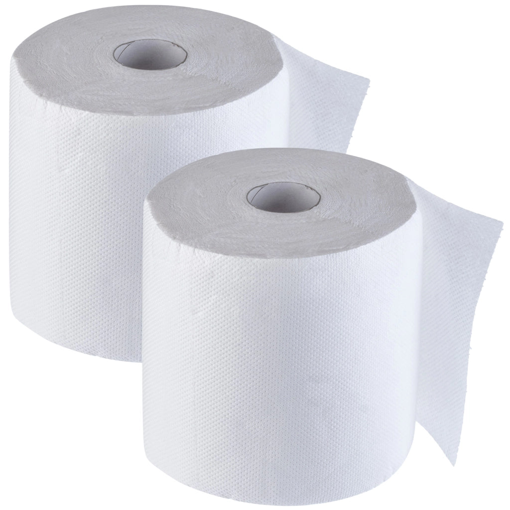 KADAX Asciugamani di carta, bianchi, in cellulosa, resistenti ed efficienti, 2 x 60 m